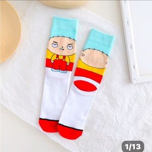 Stewie From Family Guy Cartoon Crew Socks For Adults Or Teens